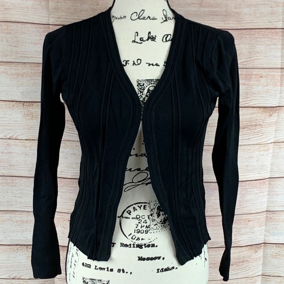 Laetitia Rosa Sweaters - Laetitia Rosa Long Sleeve Black Cardigan